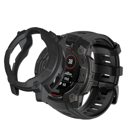 Compatible for Garmin Instinct 3 Case with Band, Classic Watch Bands with Case Cover Compatible for Garmin Instinct 3 45mm, 50mm Watch (Black case+Black band, for Instinct 3 50mm)