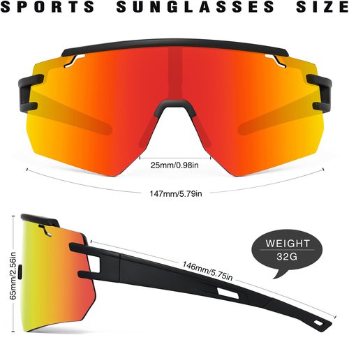 VEWOE Cycling Sunglasses Polarized Baseball Glasses for Men Women, UV400 Sports Sunglasses Softball Running Biking MTB