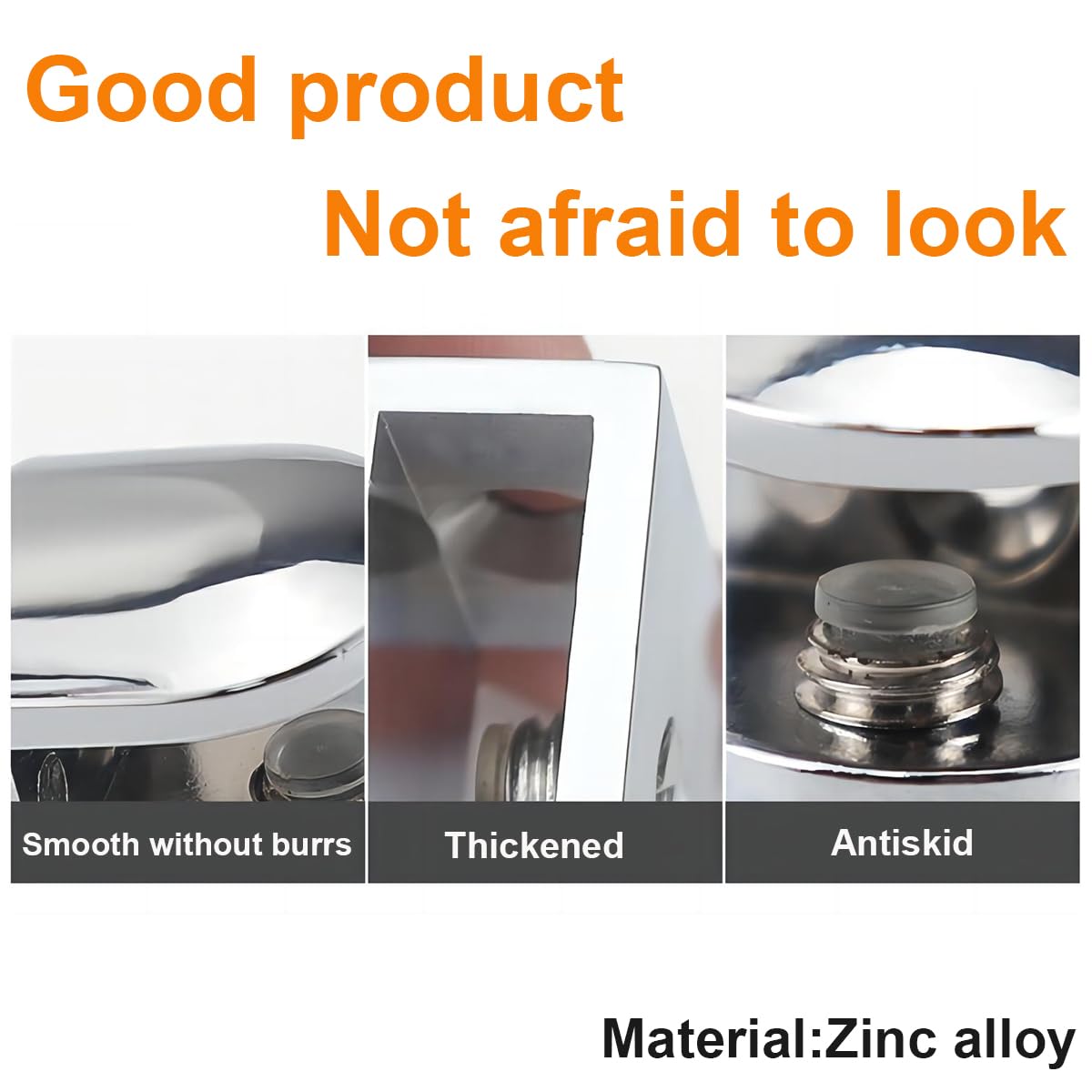 Qrity 16 PCS Glass Clip Holder, Glass Shelf Bracket, Glass Clamp, Wall Mount Clamps for 3-8mm Glass Shelves, Adjustable Clamp Brackets