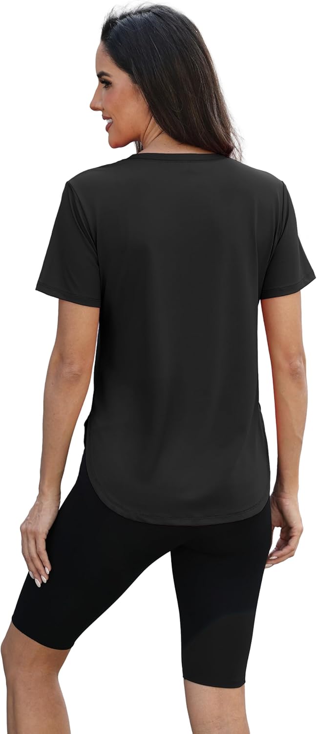 Skiennix Women's Sun Protection Workout Top - UPF 50+ Lightweight Short Sleeve Hiking Shirt
