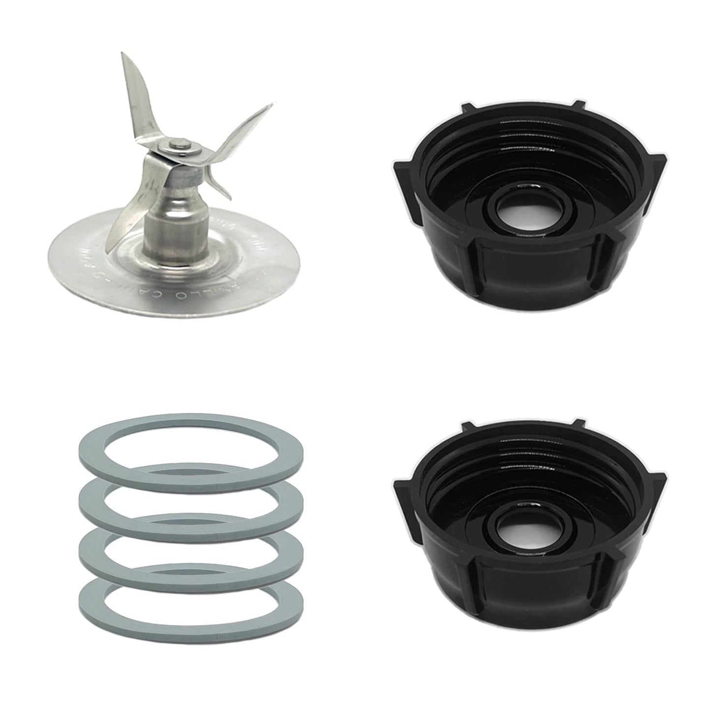 for Oster Blender Replacement Parts Blender Ice Crusher Blade with 2 Jar Base Cap and 4 Rubber O Ring Sealing Ring Gasket
