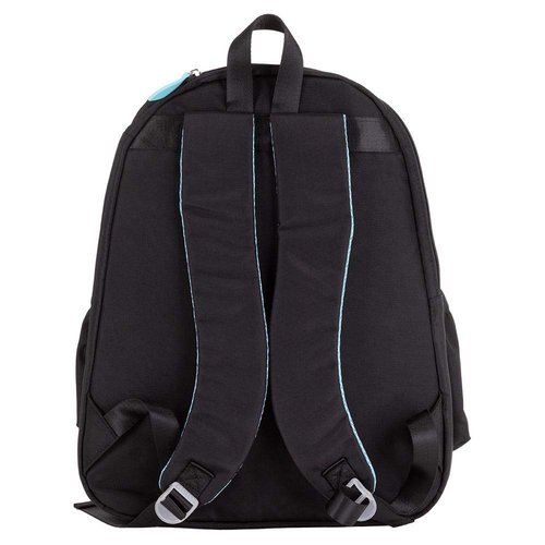 Ame & Lulu Courtside 2.0 Tennis Backpack - Removable Adjustable Straps - Exterior Pocket Fits Two Racquets - Black & Blue - 1 Count