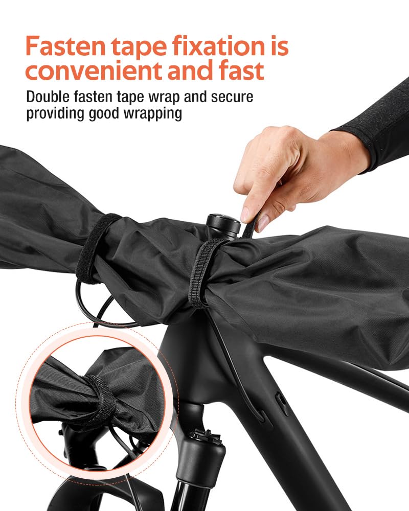 XIUWK 2-Piece Bike Cover for Handlebar,Easy to Install and disassemble.