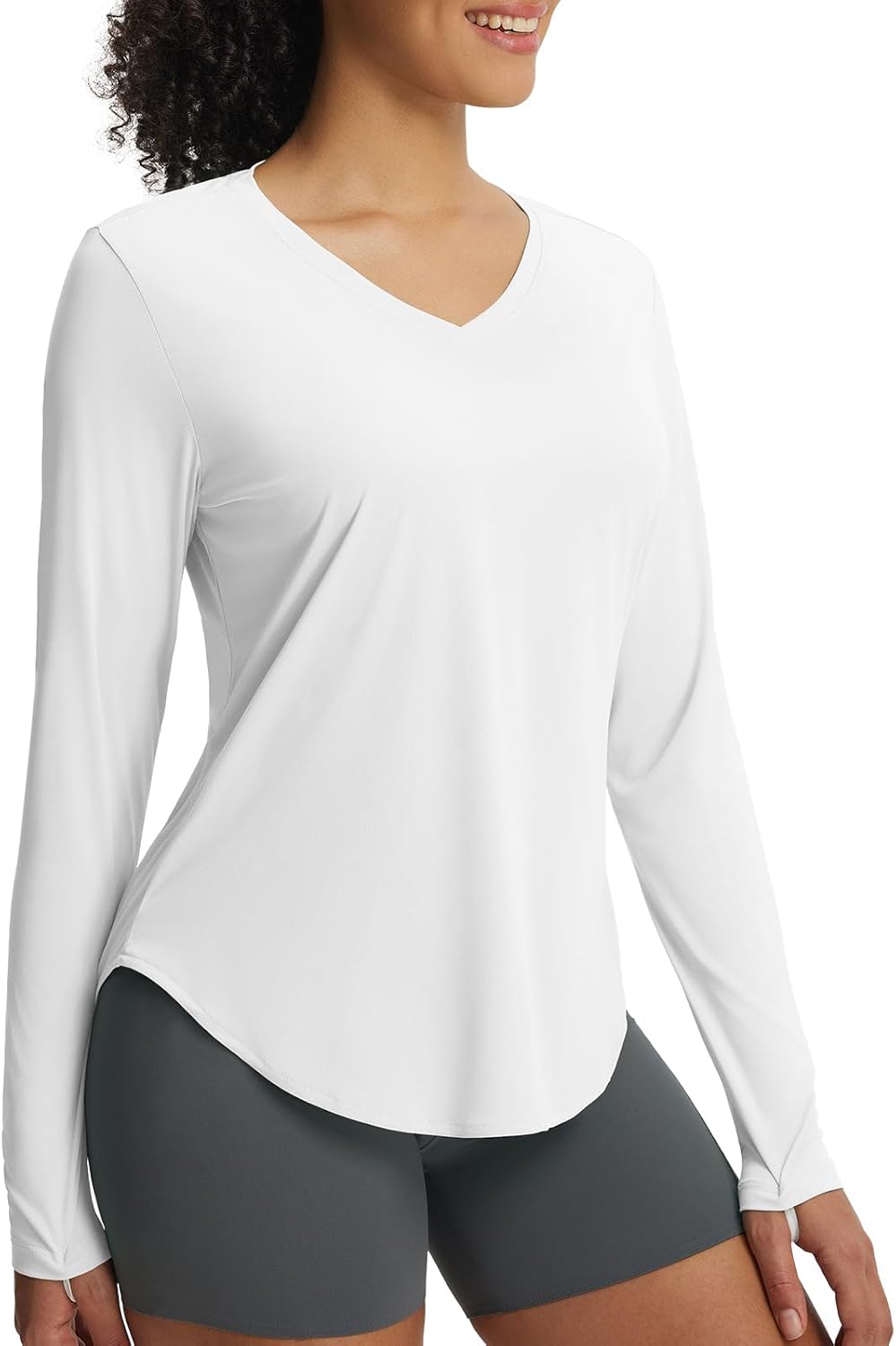 Baleaf Women's Long Sleeve V-Neck Sun Shirt - UPF50+ Lightweight Quick-Dry UV Protection Top for Hiking & Running