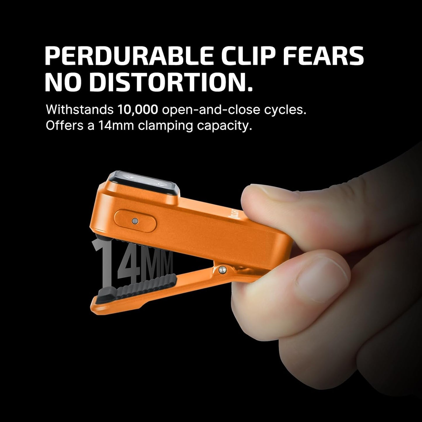 OLIGHT Oclip Rechargeable EDC Flashlight - 300 Lumens Compact Pocket Light | USB-C Charging, Magnetic Design (Orange)