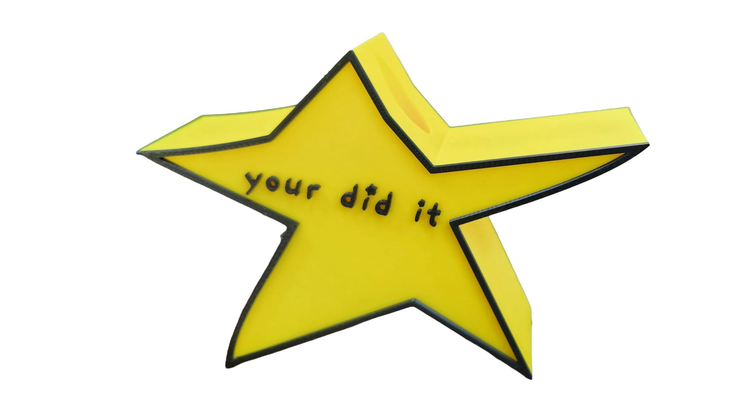 Funny “Your Did It” Star Trophy – Cute Desk Décor, Gag Gift for Friends, Coworkers, Graduation, Birthday, Office Pen Holder or Small Victory Award