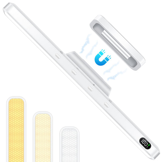 WILLED 5W Vanity Lights for Mirror, Eye-Friendly Mirror Light, 2500mah Rechargeable Under Cabinet Lights with Battery Display, Button Control Magnetic Light Bar for Closet, Bathroom and Desk