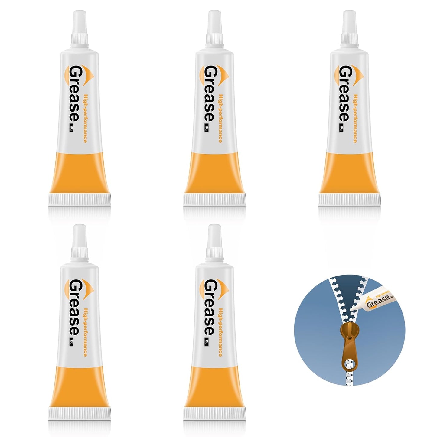 Skiennix Zipper Lubricant - 5 Pack Instant Waterproof Grease for Metal & Plastic | Long-Lasting Zip Care