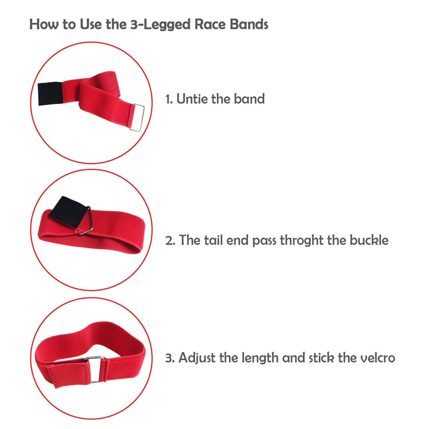 8 Colors 3 Legged Race Bands, Three Legged Race Durable Firm Elastic Tie Rope Colorful 3 Leg Race Band for Party Game Outdoor Fun