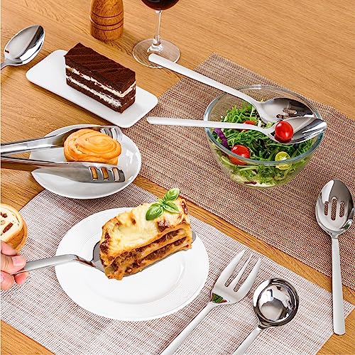 KINGSTONE 8-Piece Silver Hostess Serving Utensils Set, 18/10 Stainless Steel
