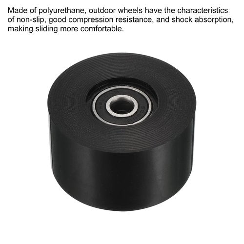 PATIKIL 55mm Skateboard Wheel with Bearings ABEC-9, 4 Pack Street Wheels for Skateboards Cruiser Wheel Replacement 80A, Black