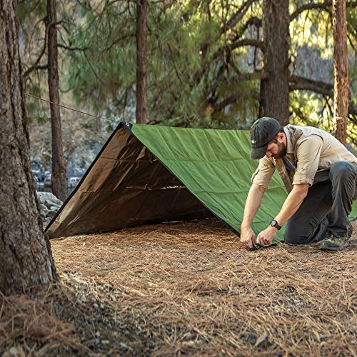 Arcturus XL Heavy Duty Survival Blanket Olive Green 8.5x12 ft Reflective Tarp for Camping & Emergency