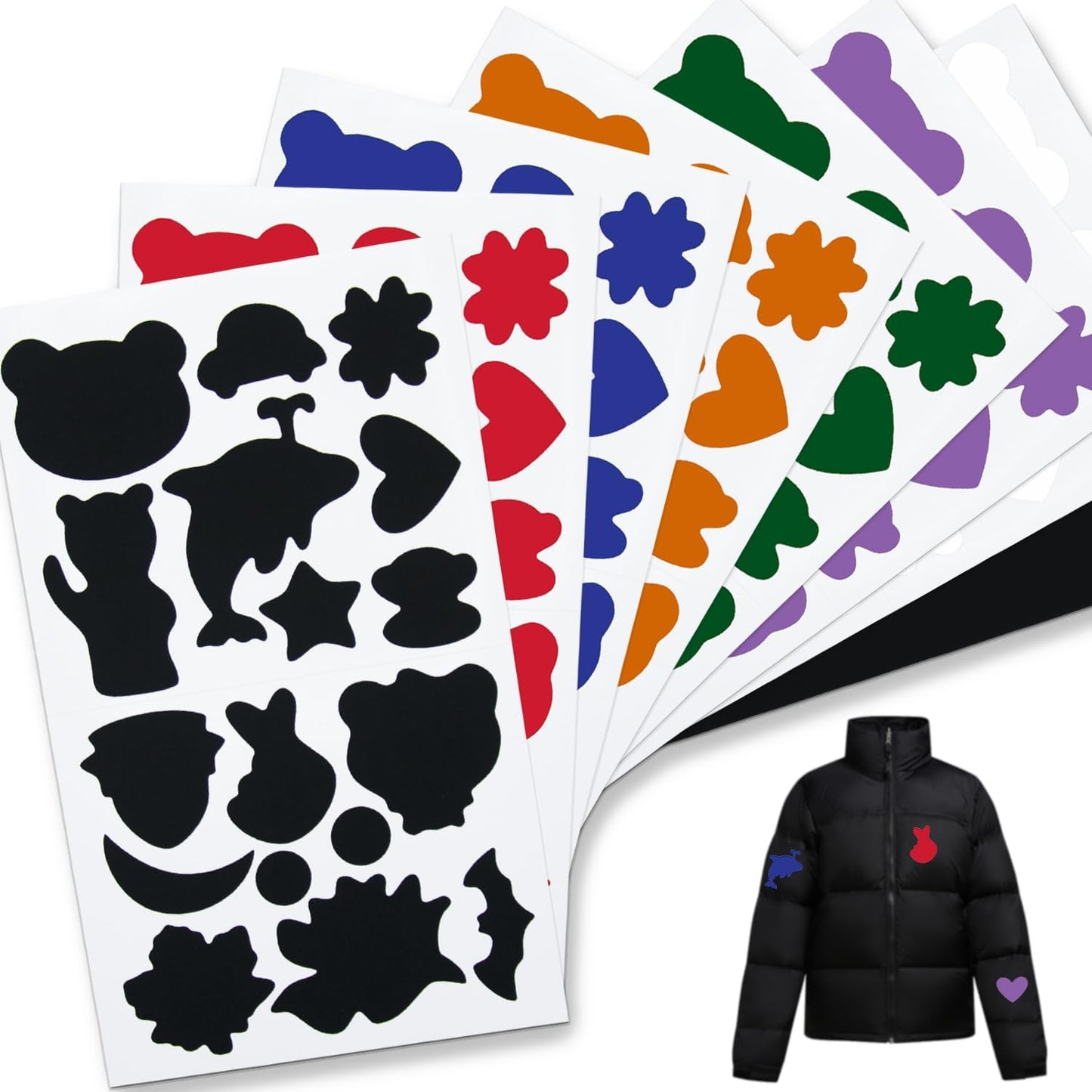 OSDAMCHEN Down Jacket Repair Patch Kit - Pre-Cut Self-Adhesive Waterproof Nylon Patches for Puffer Jackets & Gear