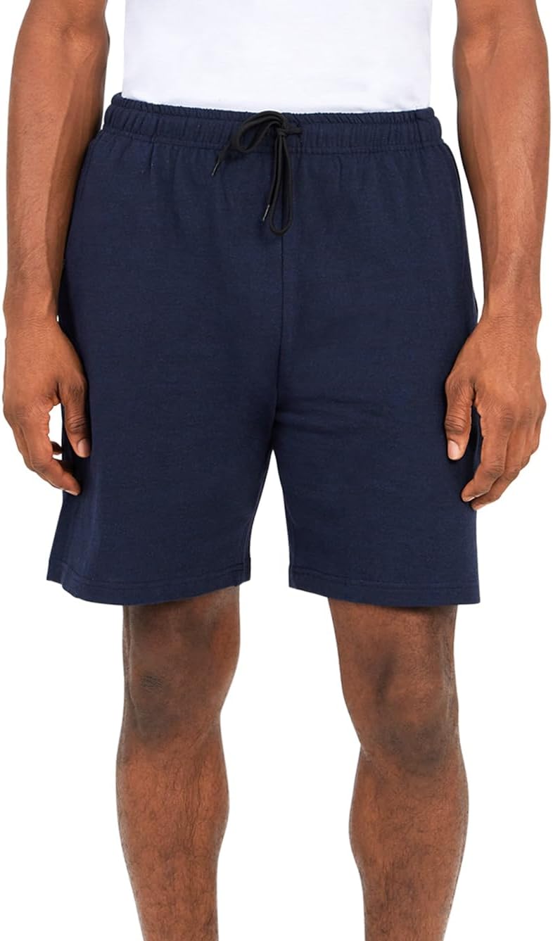 Andrew Scott Men's Cotton Knit Gym Shorts - Midweight Fleece Jogger Sweat Shorts with Drawstring & Pockets | Multi-Pack Options Available
