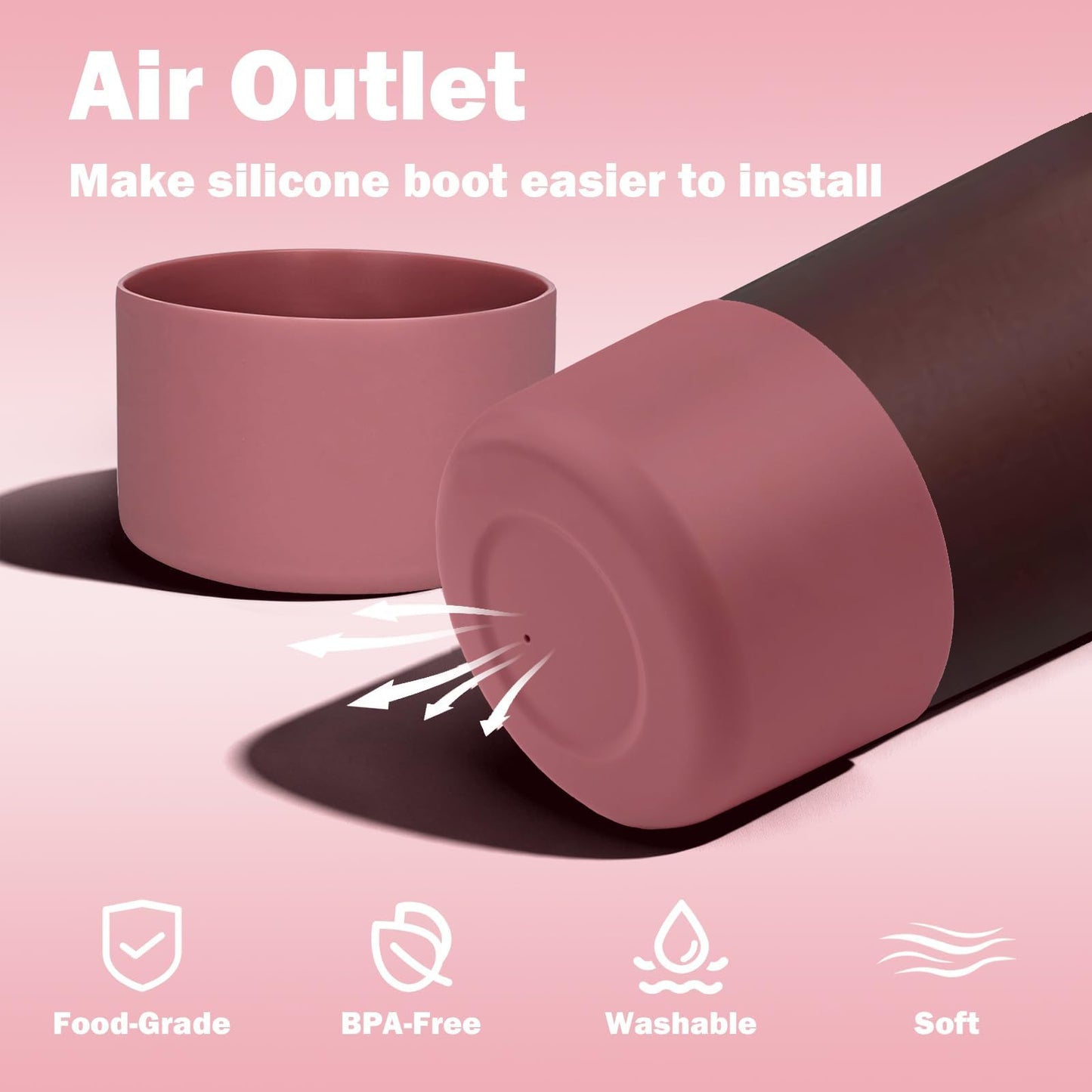 HEYSKAY 2PCS Silicone Boot Compatible with OWALA SWAY 30oz & 40oz and OWALA FreeSip Tumbler 40oz, Anti-Slip Bottom Boot Water Bottle Protective Sleeve(Mahogany X2)