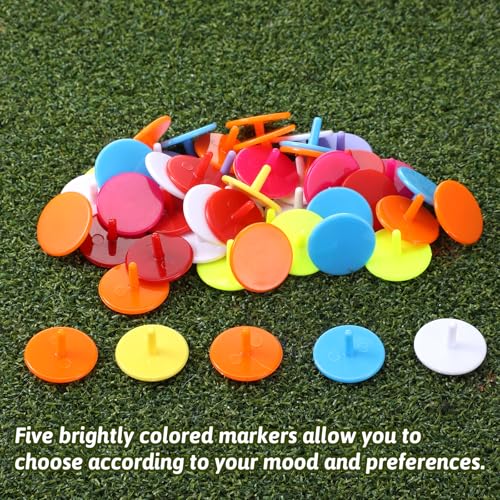 Golf Ball Markers - 50 Pack Colorful Plastic Position Markers