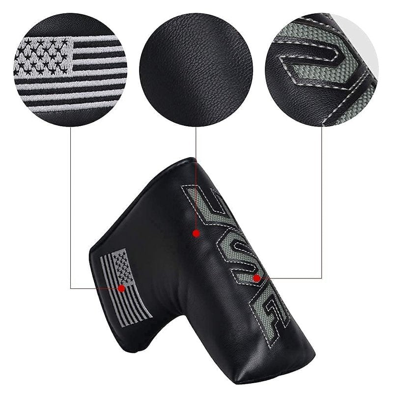 Big Teeth Golf Blade Putter Cover Head Covers Club Protector Magnetic Bar Closure USA Pattern for Scotty Cameron Taylormade Odyssey