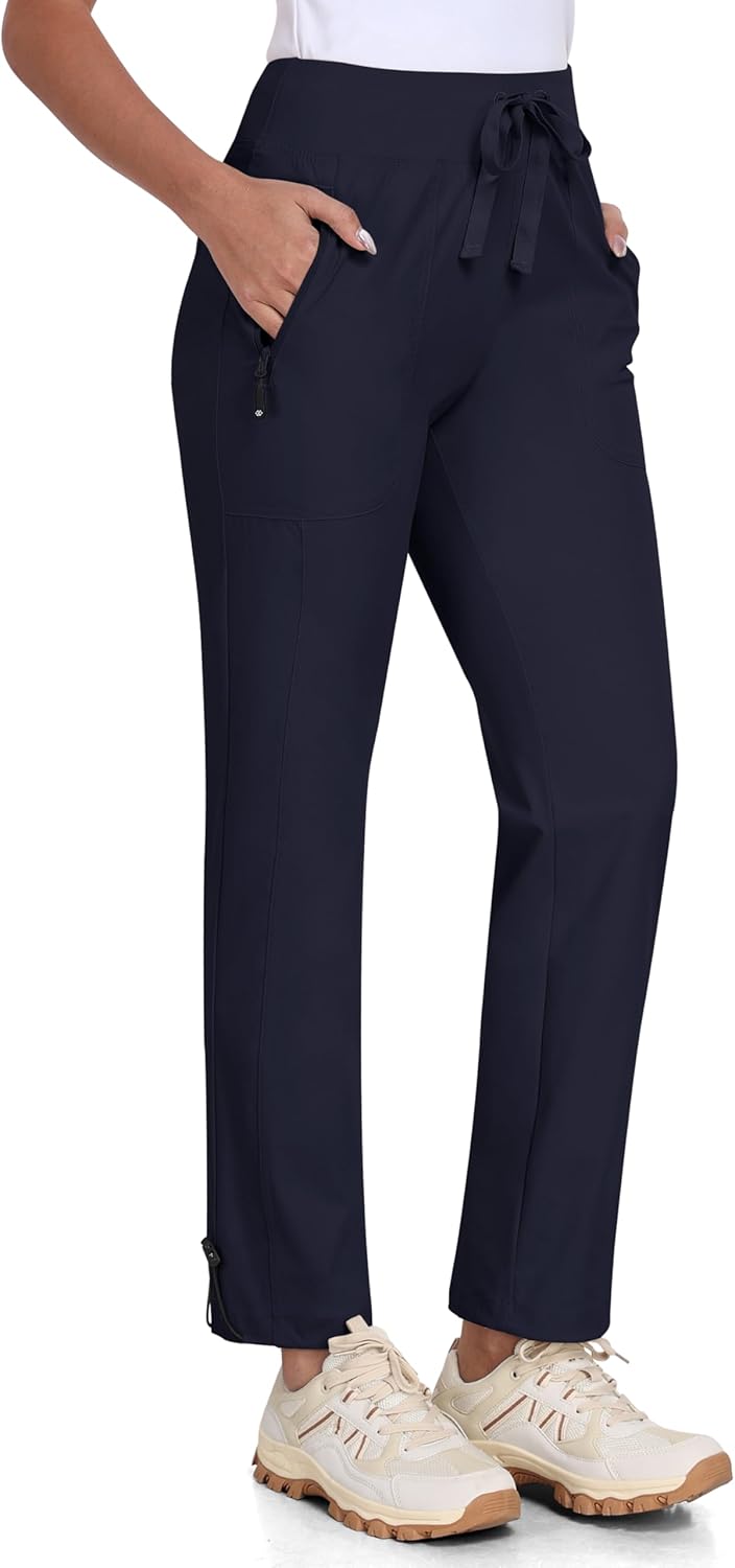 MoFiz Women's Hiking Pants - Lightweight Quick-Dry Joggers with Water Resistance & Zipper Pockets