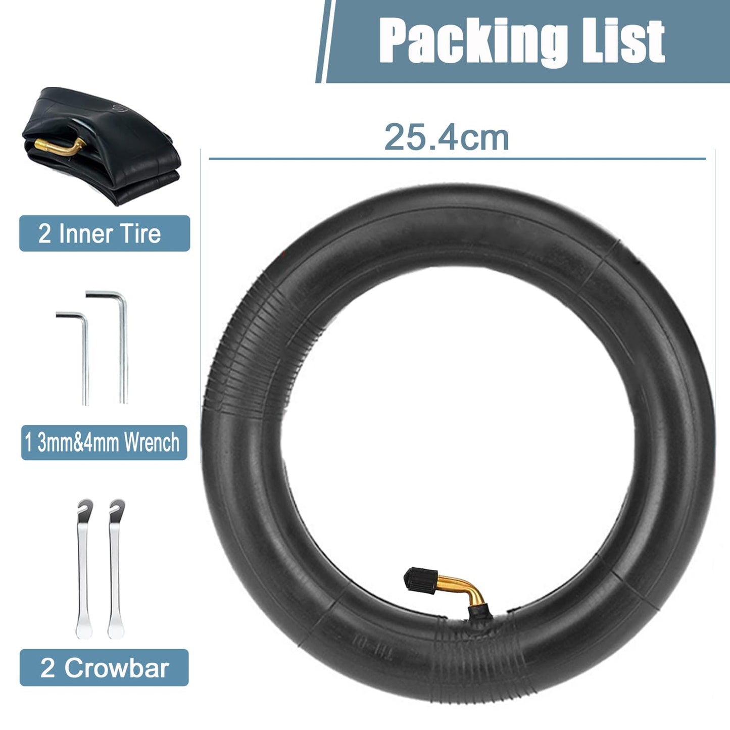 Cooryda Inner Tire,10x2.125 Inner Tube for Electric Scooter Tire Replacement Wheels with 0° Valve Stem for 10inch Tires with 6inch Rims(2 inner)