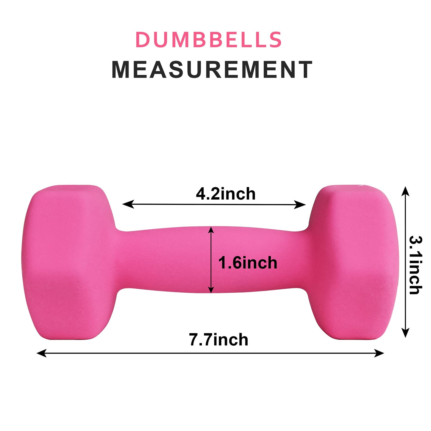 Balelinko Home Gym Equipment Workouts Strength Training Weight Loss Pilates Weights Yoga Sets Free Weights for Women, Men, Seniors and Youth, 6LB Pink, Pair