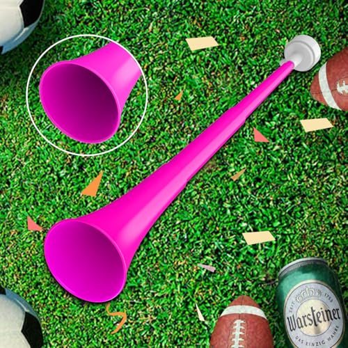 Collapsible 24” Stadium Horn Noisemaker - Pink Blow Trumpet