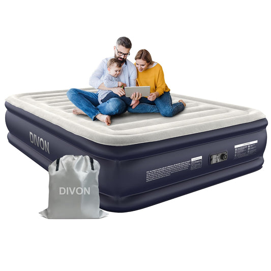 DIVON Air Mattress Queen with Built in Pump,18'' Raised Blow Up Mattress