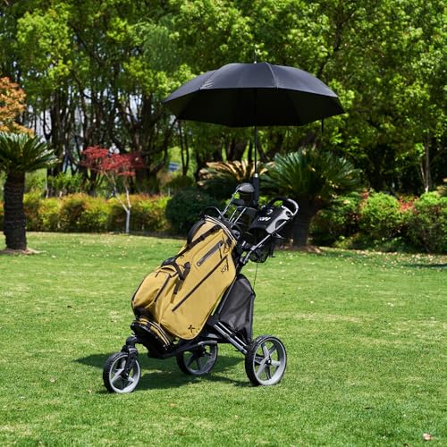 Golf Push Cart with 360 Rotating Front Wheel - Black/Charcoal