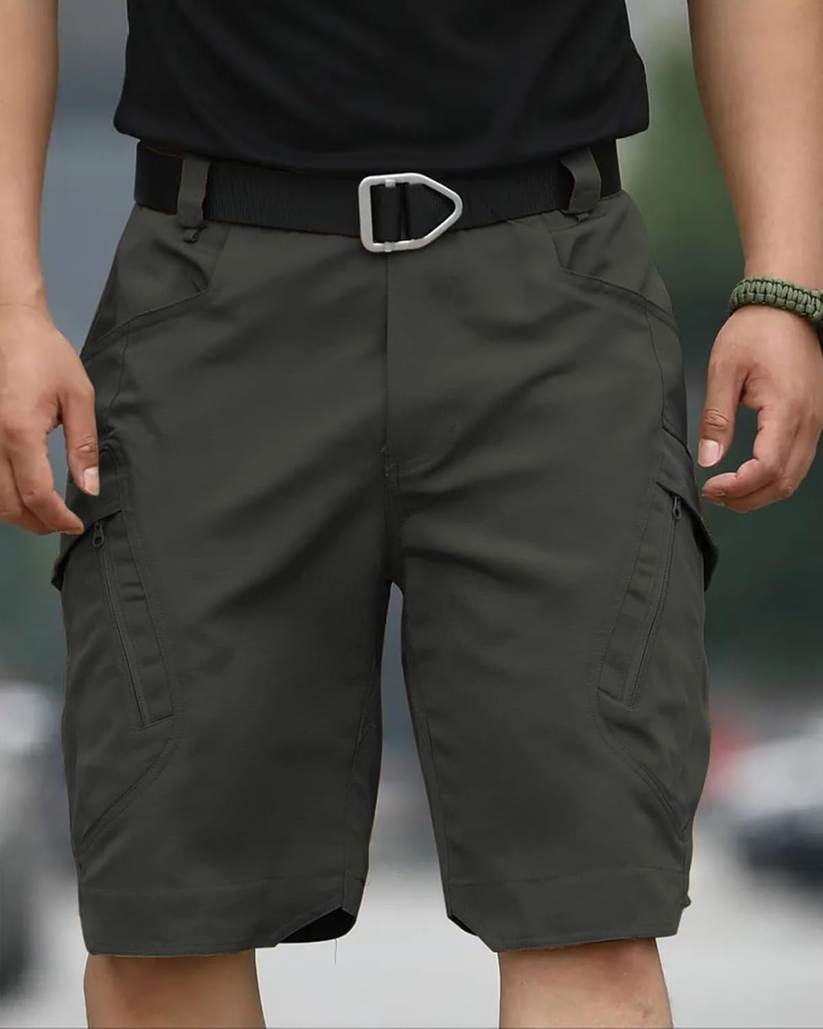 Whox Men's Hiking Cargo Shorts - Tactical Waterproof Design with 6 Pockets for Work & Outdoor Activities