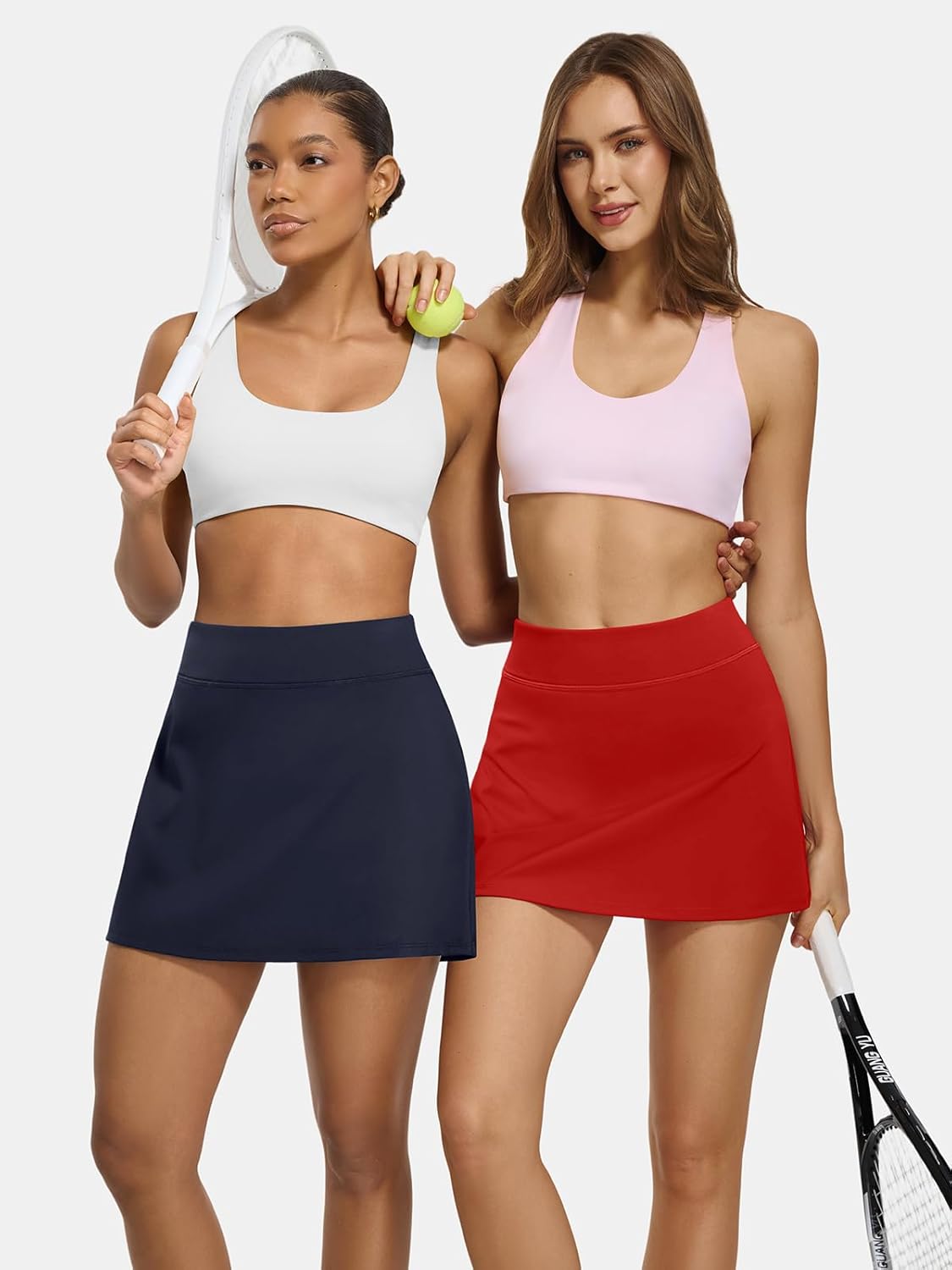 Skiennix Women’s Tennis Skirt - High Waisted Athletic Golf Skorts with Pockets & Inner Shorts