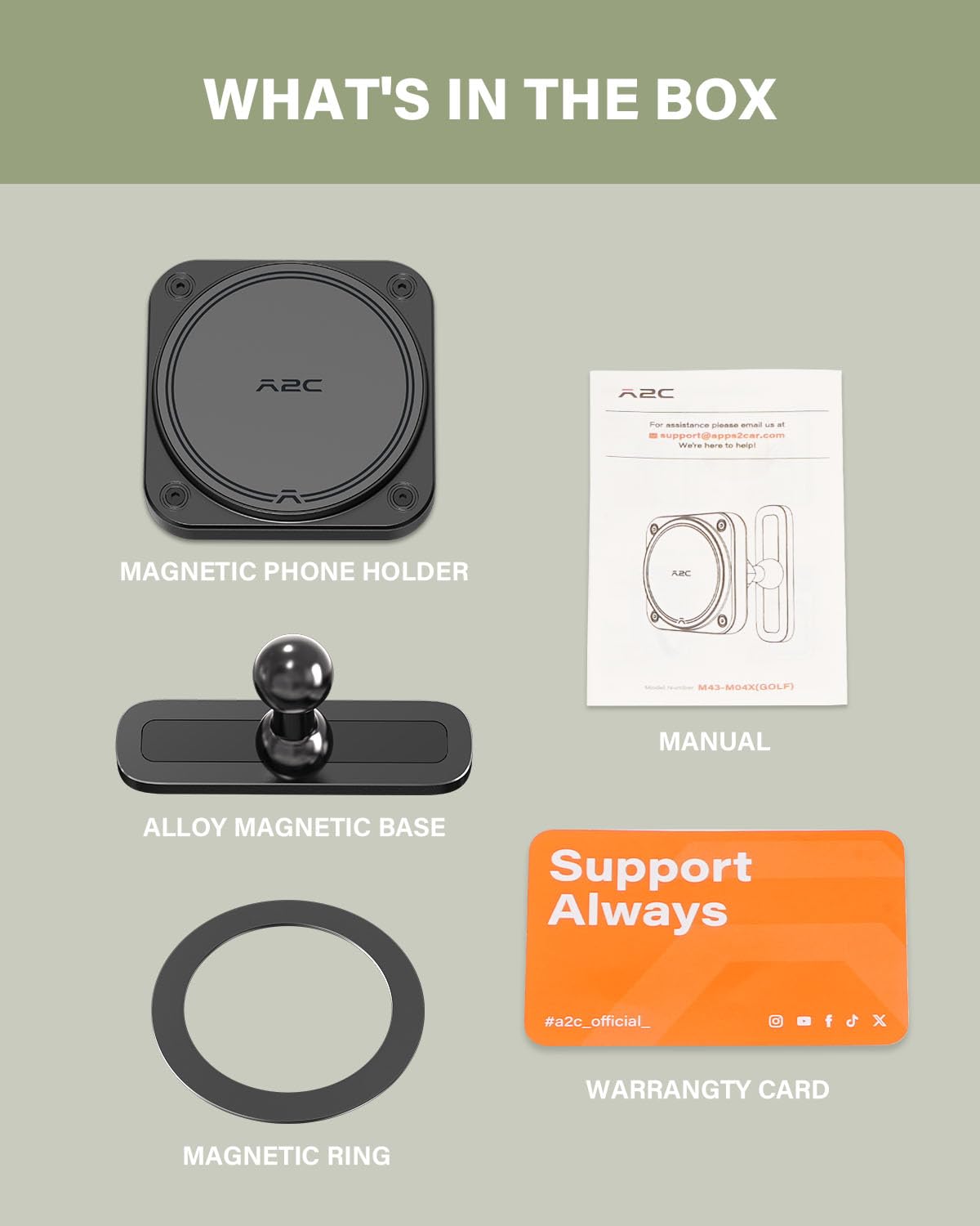 A2C Upgraded Magnetic Golf Cart Phone Holder, Golf Accessories for Men, Unique Golf Gifts for Golfer Lover Husband Father Dad, Golf Valentines Gift for Him, Golf Phone Mount for MagSafe iPhone 12-17