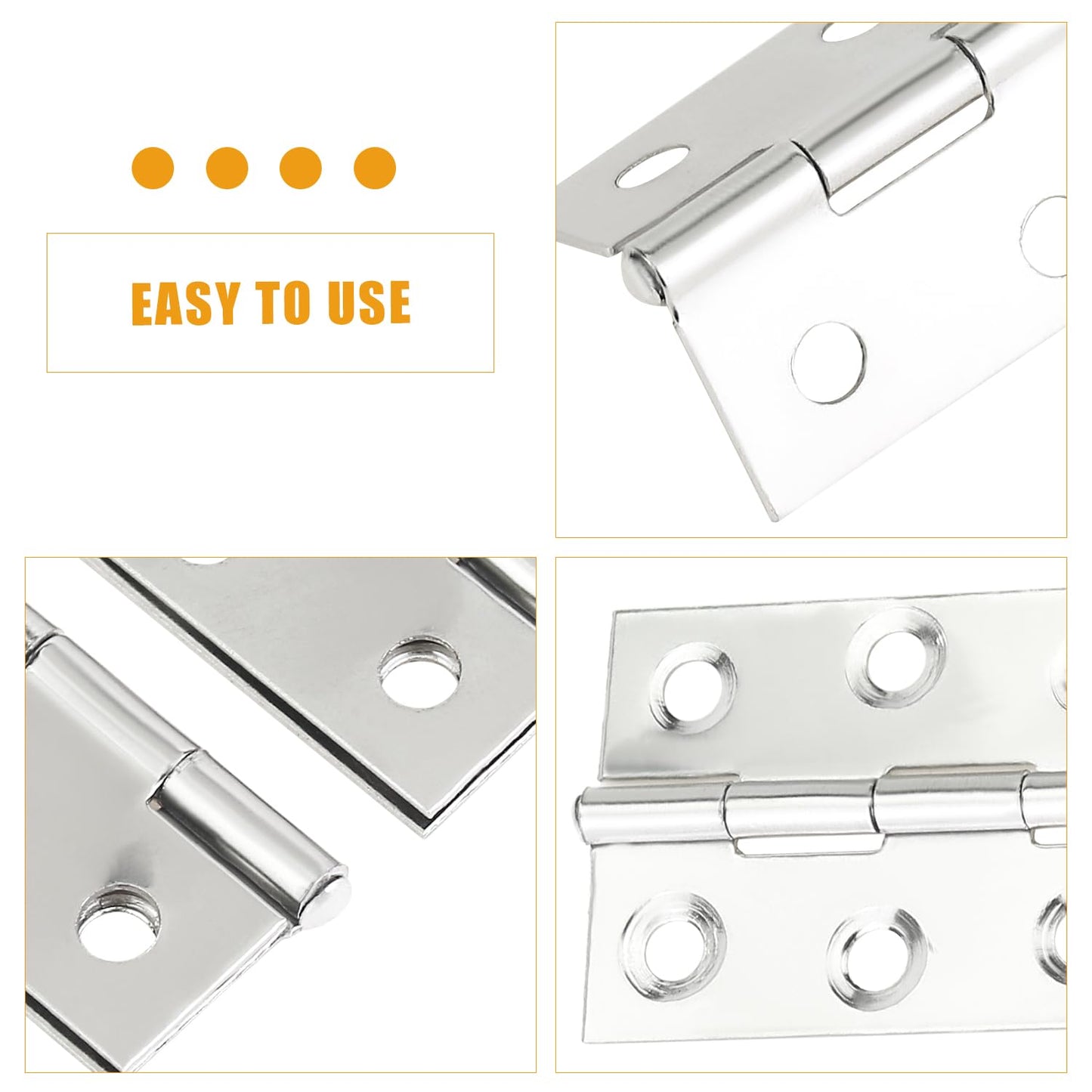 Sutemribor 20 Pieces Stainless Steel Folding Hinges, 1.73 Inch Cabinet Hinges, Small Door Hinges, Small Hinges with 120 Pieces Screws for Wooden Cabinets Box Small Crafts and Lightweight Projects