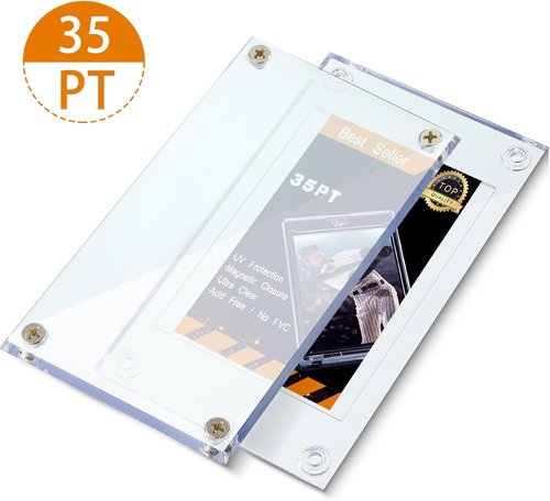 Jetec 20-Piece Baseball Trading Card Protector Set - 35 Pt Acrylic Clear Display Holders