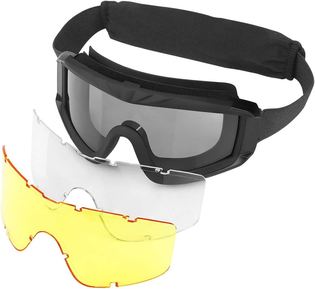 Xaegistac Airsoft Goggles - Tactical Safety Glasses with Anti-Fog Feature for Hunting & Cycling