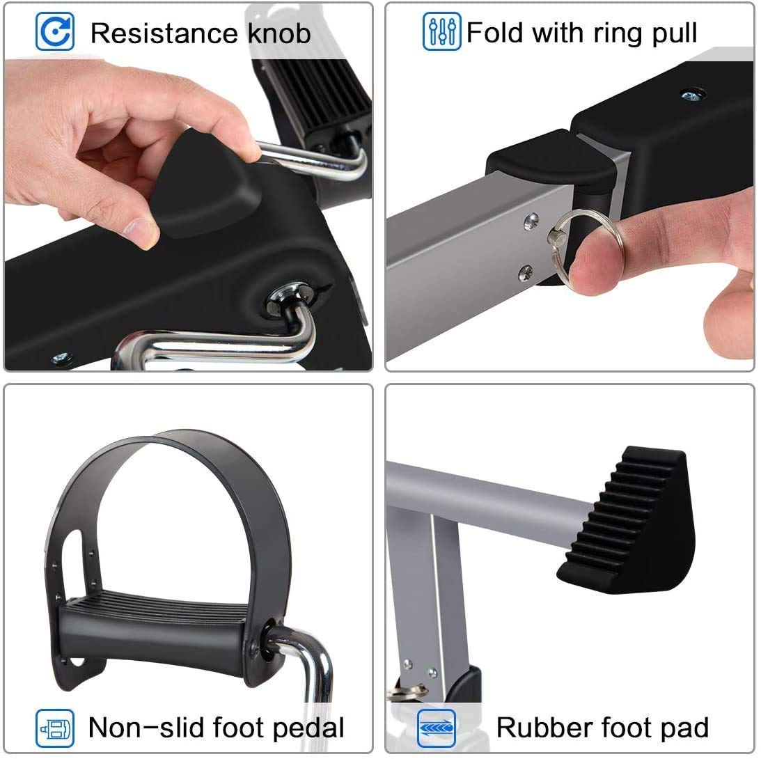 Node Fitness Foldable Under Desk Exercise Bike Portable Arm and Leg Pedal Exerciser