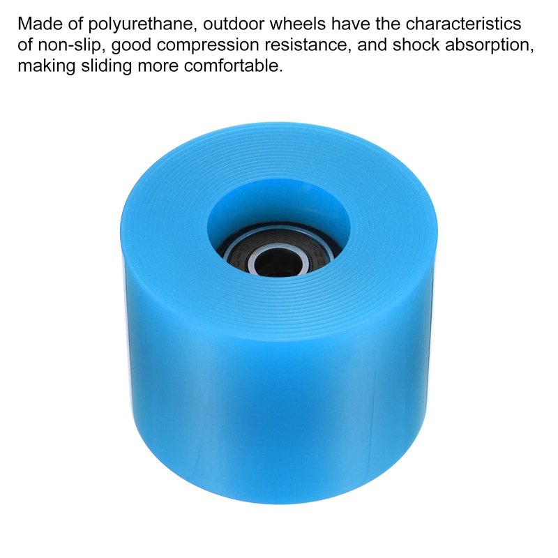 PATIKIL 60mm Longboard Wheels with Bearings ABEC-9, 4 Pack Street Wheels for Skateboards Cruiser Wheel Replacement 80A, Black Blue
