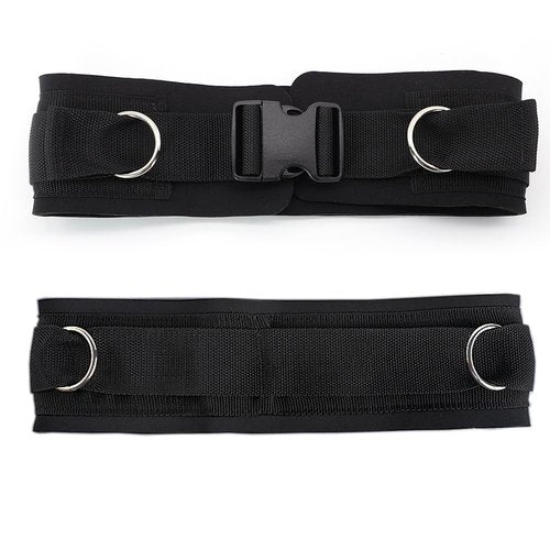 LOOEEL Adjustable Waist Belt Soft Neoprene Padded Belt with 2 Movable Rings for Cable Machines Fitness Exercise Speed Agility Resistance Training