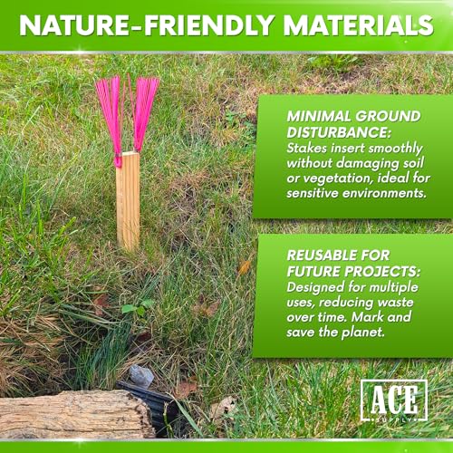 Durable Pink Marking Whiskers - 250 Pack for Survey & Trail Markers