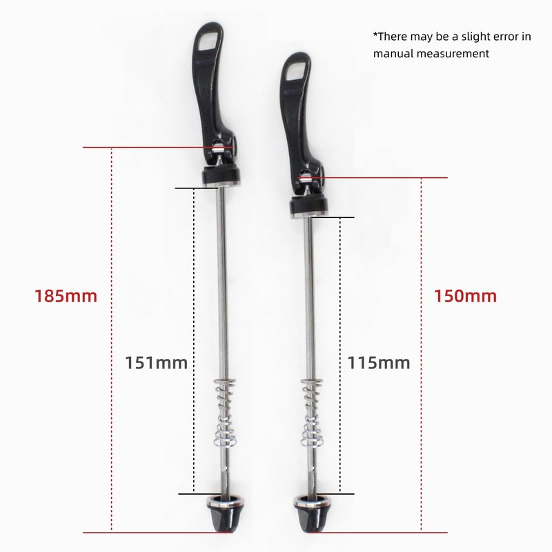 rningo 1 Pair Bike Skewers Ultralight Quick Release Skewers Front Rear Set 115/151 mm Fit for MTB/Road Bike (Sliver)