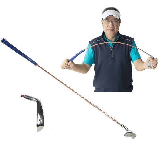 Golf Swing Trainer 9 Iron Flexible Shaft Training Aid Golf Swing Training Club -OLE ANDIGO Golf Equipment for Improve Strength Rhythm,Chipping,Half Swing,Full Practice-Training Manual