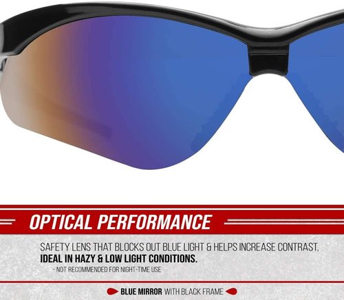 Glove Station Optic Max Safety Glasses - Scratch-Resistant Eye Protection for Hunting & Construction
