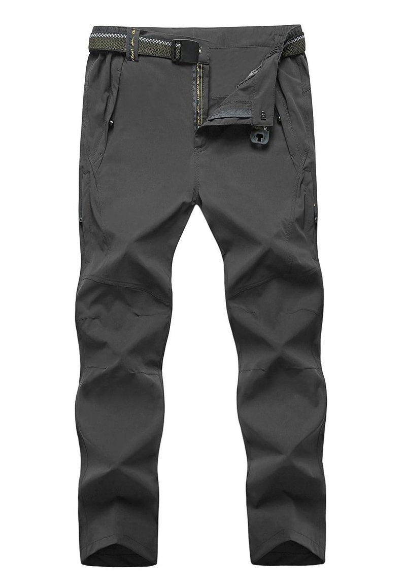 TBMPOY Men's Lightweight Hiking Pants Quick Dry Mountain Fishing Camping Travel Outdoor Pants Thin Dark Grey L
