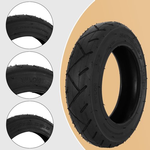 10x2.125 Tire and Inner Tube with 0° Valve Stem Compatible with Self Balancing Scooter, Smart Electric Bike, Bicycle, Tricycle, Stroller Replacement Wheels for 10-inch Tires with 6-inch Rims