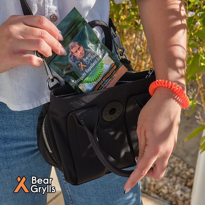 Bear Grylls Mosquito Repellent Wristbands – DEET-Free, Adjustable, 10 Pack