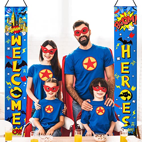 Hero Themed Party Decorations - Welcome Sign & Door Banners