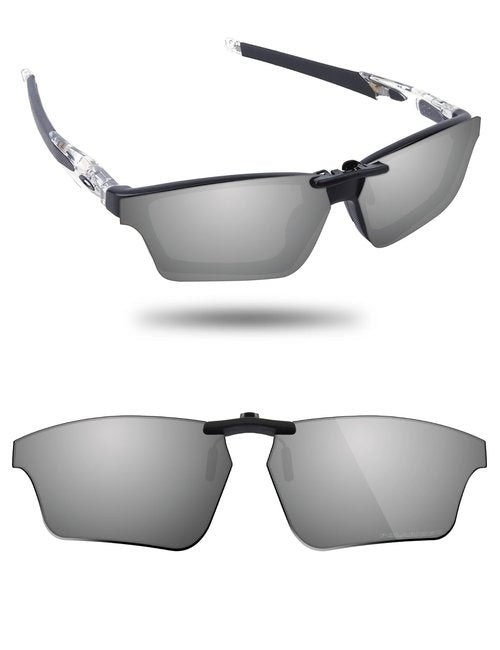 Fiskr Polarized Clip-On Sunglasses for Oakley Crosslink Sweep OX8031 55mm - UV Protection - Universal Fit for Men & Women - Metallic Silver