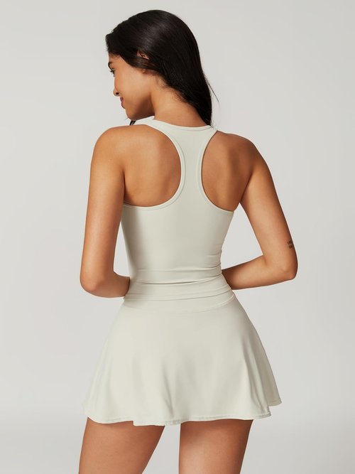 ABOCIW Tennis Dresses for Women - Stylish Side Slit Mini Skirt Set with Racerback Crop Tank Top | Perfect for Golf & Workouts