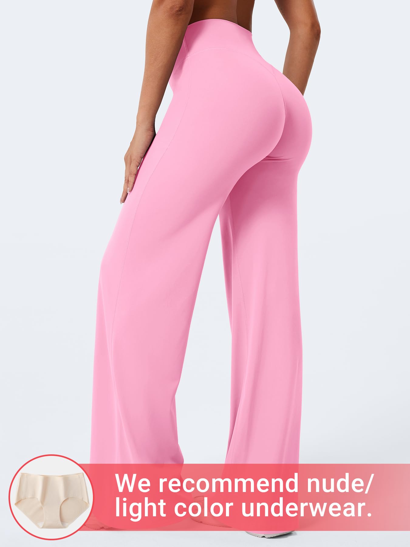 YEOREO Workout Leggings Womens No Front Seam Straight Leggings 33" High Waist Buttery Eddiy Gym Yoga Pants Bubblegum Pink XS