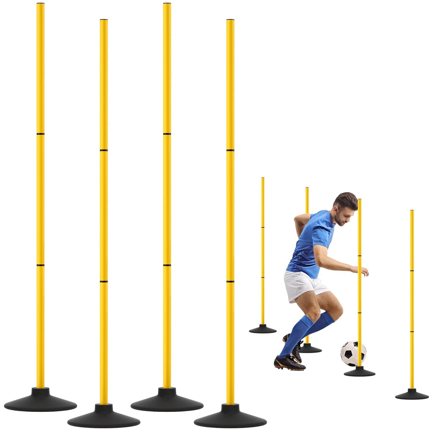 GHB Agility Poles 4 Pack 50" Sports Soccer Training Poles