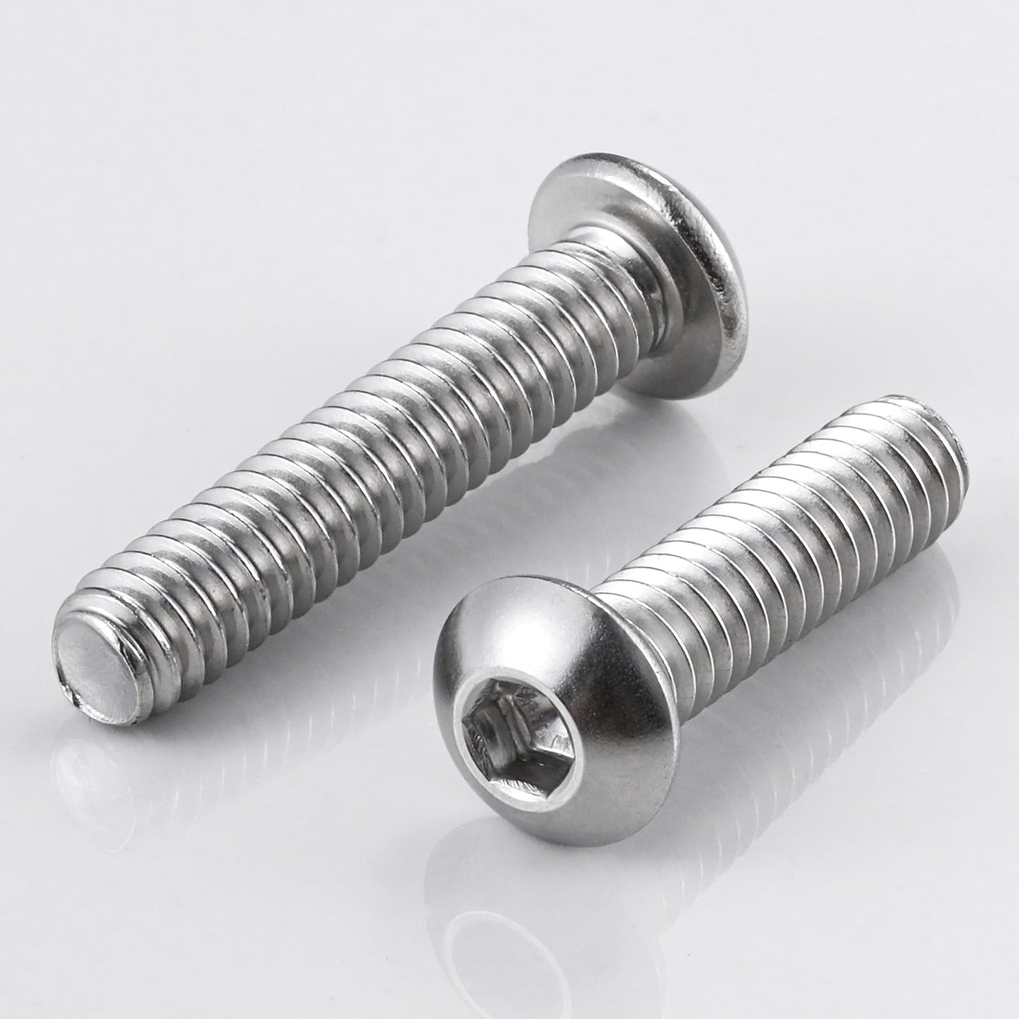 Wensilon (50Pcs) 1/4-20 * 1/2 Button Head Socket Cap Bolts Screws, 304 Stainless Steel, Allen Hex Drive, Bright Finish, Fully Machine Thread