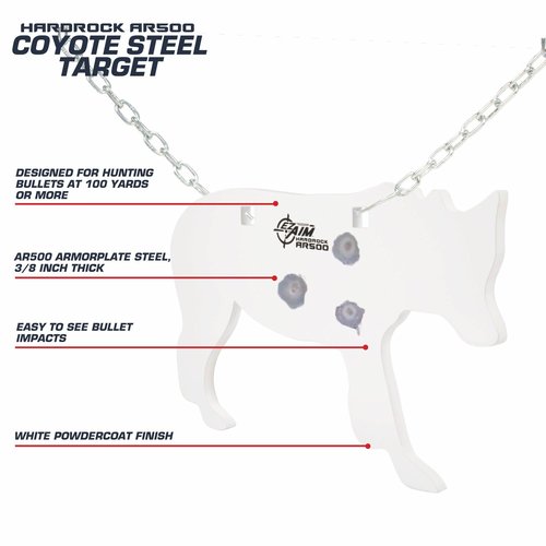 Allen Company EZ Aim AR500 Coyote Steel Shooting Gong Target, 6 lbs., White